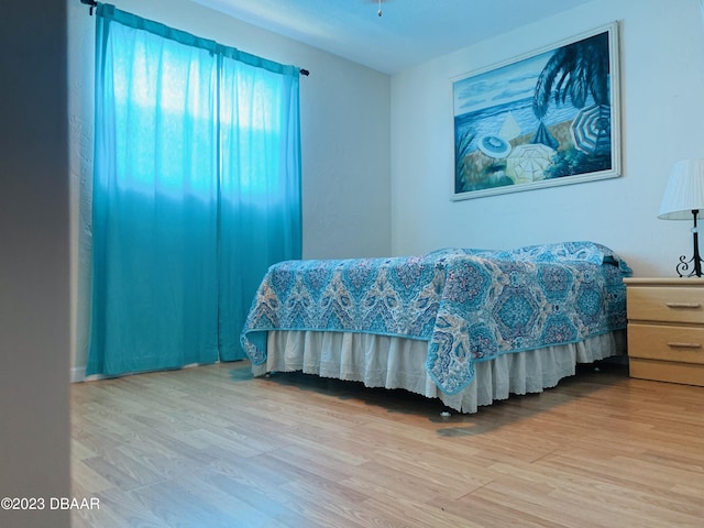 bedroom featuring light wood-type flooring