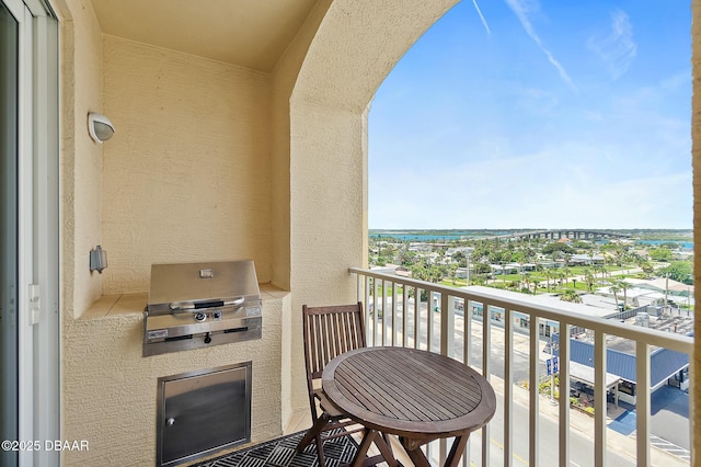 3343 S Atlantic Ave Unit 601, Daytona Beach Shores, FL 32118 - balcony featuring grilling area and a water view