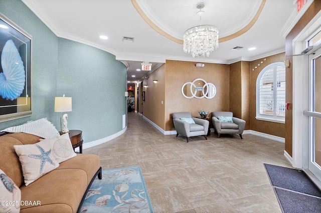 3343 S Atlantic Ave Unit 601, Daytona Beach Shores, FL 32118 - common area with ornamental molding and recessed lighting