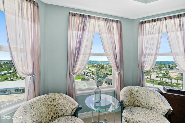 3343 S Atlantic Ave Unit 601, Daytona Beach Shores, FL 32118 - sitting room featuring baseboards