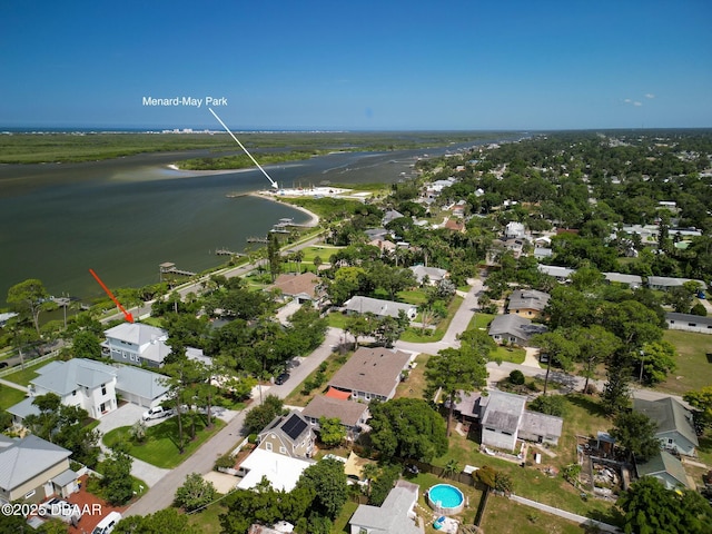 206 S Riverside Dr, Edgewater, FL 32132 - aerial view of property and surrounding area with a large body of water and nearby suburban area