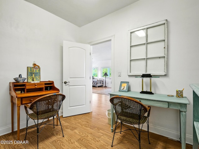206 S Riverside Dr, Edgewater, FL 32132 - home office featuring light wood finished floors and baseboards
