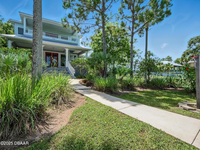 206 S Riverside Dr, Edgewater, FL 32132 - view of front of home featuring covered porch and a front yard