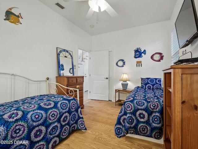 206 S Riverside Dr, Edgewater, FL 32132 - bedroom with light wood-style flooring and a ceiling fan