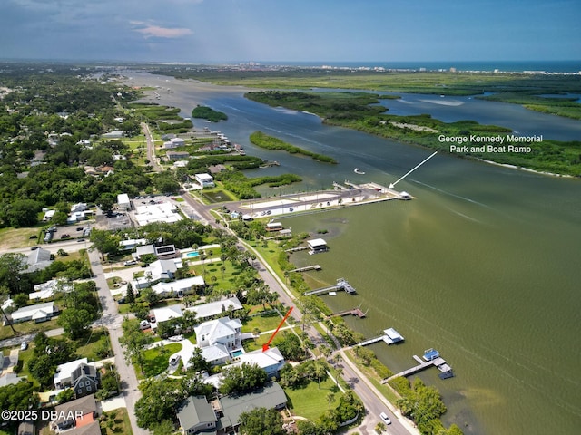 206 S Riverside Dr, Edgewater, FL 32132 - aerial view of property and surrounding area with a large body of water