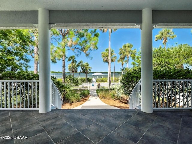 206 S Riverside Dr, Edgewater, FL 32132 - porch featuring a water view