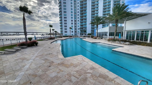 view of pool with a patio