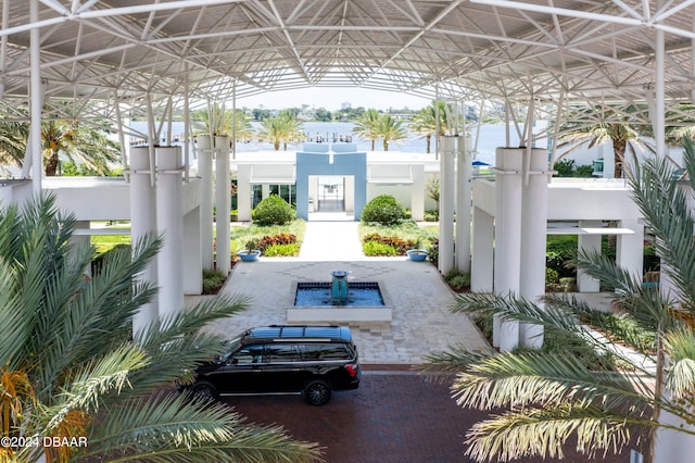 view of parking featuring a carport