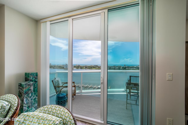 balcony with a water view