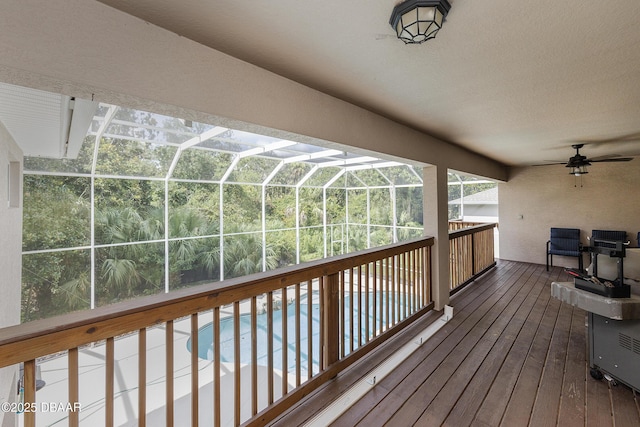 6065 Spruce Point Cir, Port Orange, FL 32128 - wooden terrace with an outdoor pool