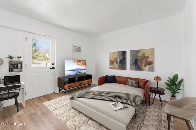 interior space with light wood-type flooring and baseboards