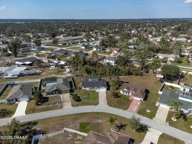 aerial view with a residential view