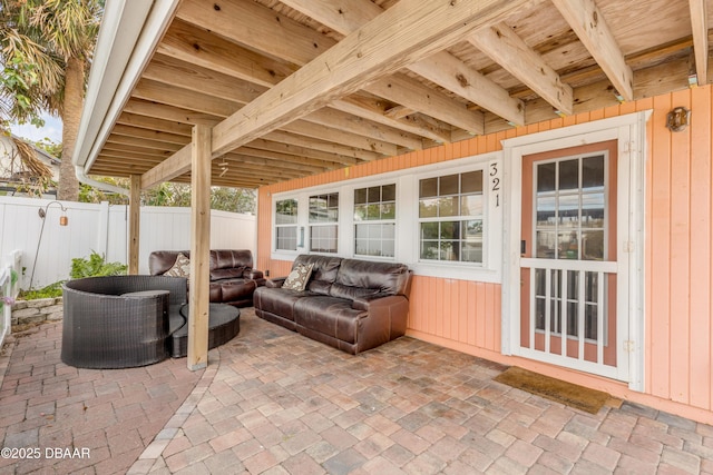 view of patio featuring an outdoor living space