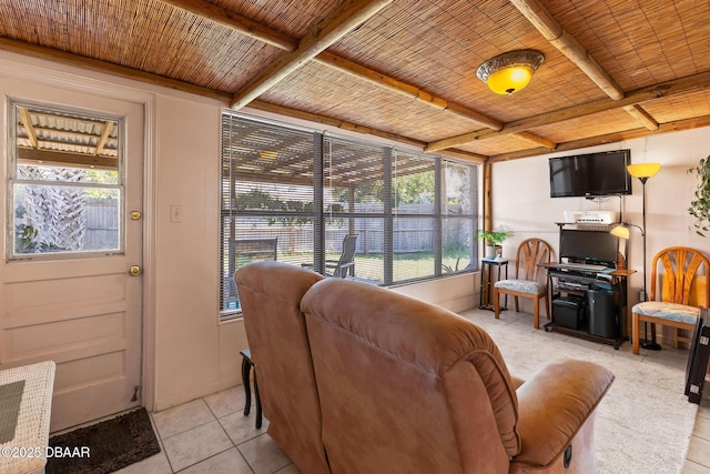 1 Beechwood Dr, Ormond Beach, FL 32176 - sunroom with beamed ceiling