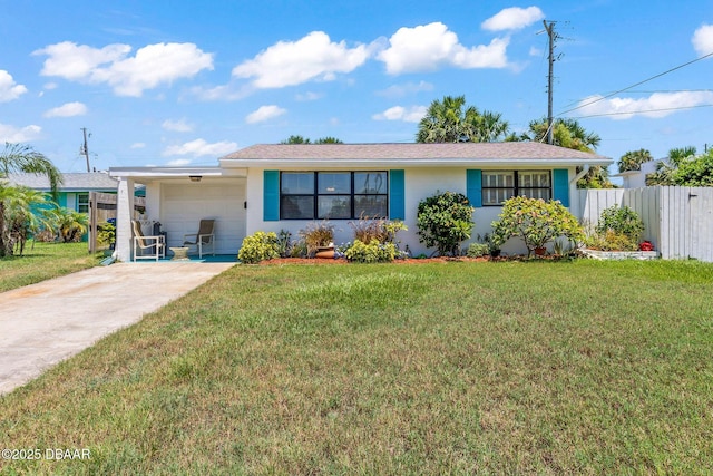 1 Beechwood Dr, Ormond Beach, FL 32176 - ranch-style house featuring driveway, stucco siding, and an attached carport