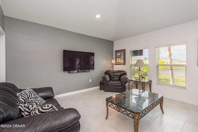 view of tiled living room