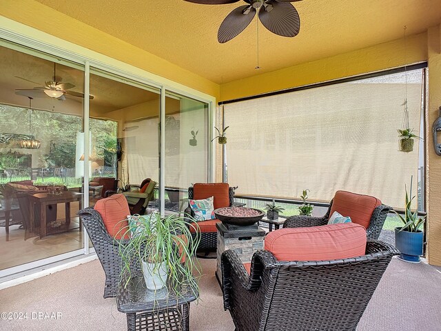 view of patio with ceiling fan