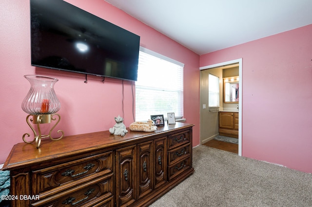 interior space featuring carpet flooring