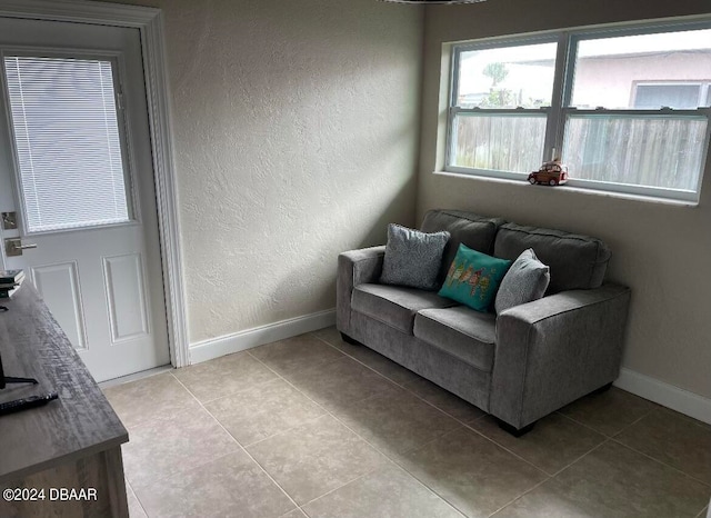 view of tiled living room