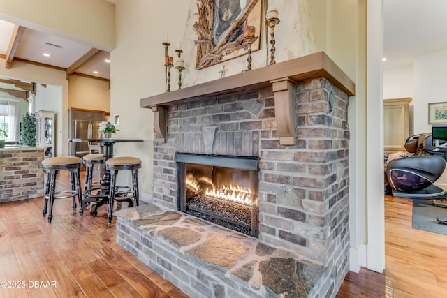 3 Ashford Lakes Dr, Ormond Beach, FL 32174 - detailed view of wood finished floors and a fireplace
