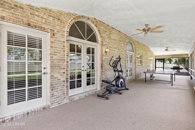 6 Leisure Wood Way, Ormond Beach, FL 32174 - view of patio / terrace featuring a ceiling fan and french doors