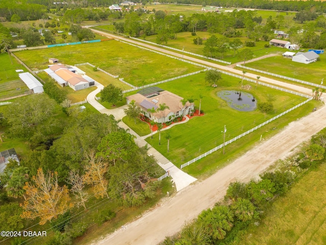 drone / aerial view with a rural view