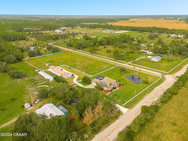 aerial view featuring a rural view