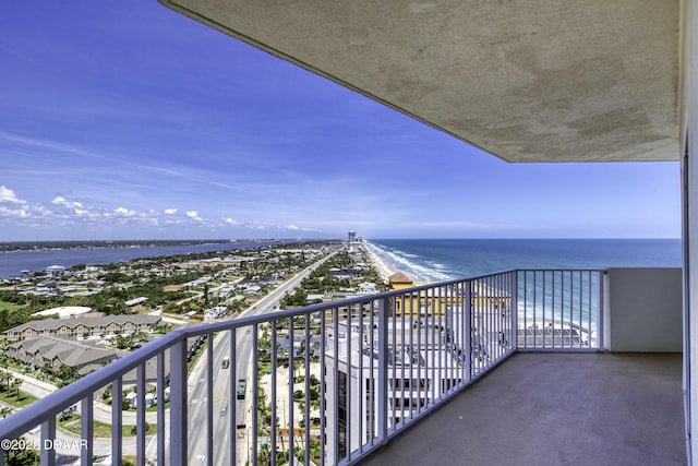 balcony with a water view