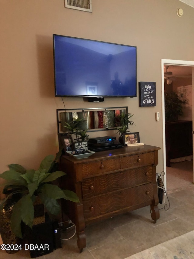 view of tiled living room