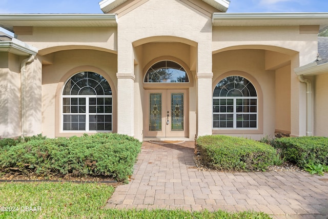 view of exterior entry with french doors