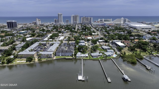 405 N Halifax Ave N Unit 208, Daytona Beach, FL 32118 - drone / aerial view featuring a water view and a view of city