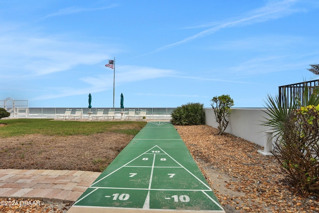 view of community featuring a water view