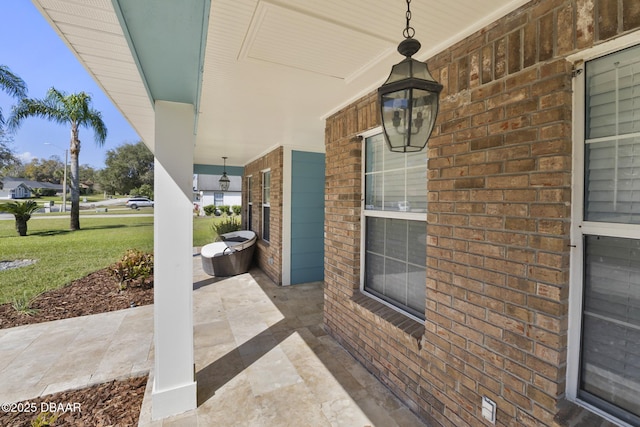 view of patio with a porch