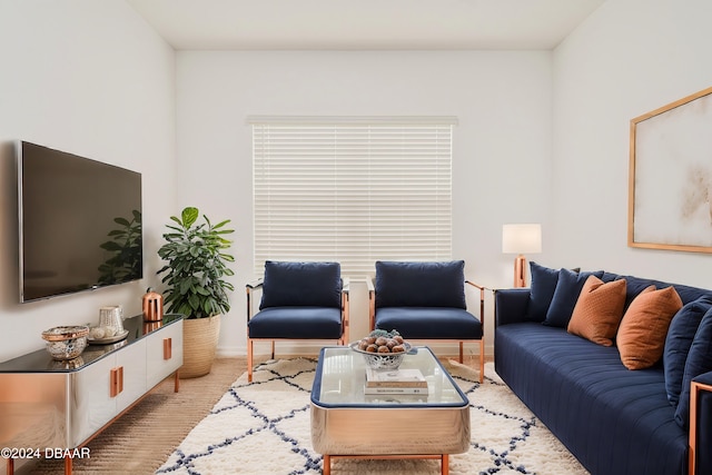 living area with baseboards