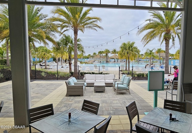 view of patio with outdoor lounge area