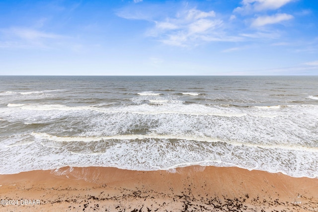 property view of water with a beach view