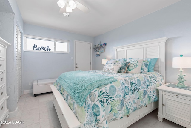 bedroom with ceiling fan