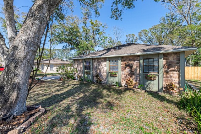 exterior space with a yard