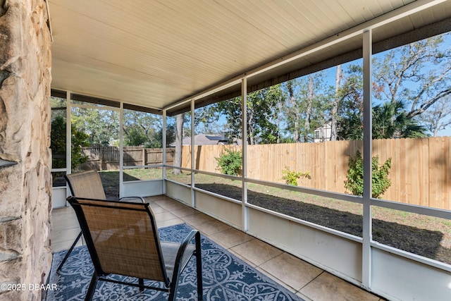 view of unfurnished sunroom