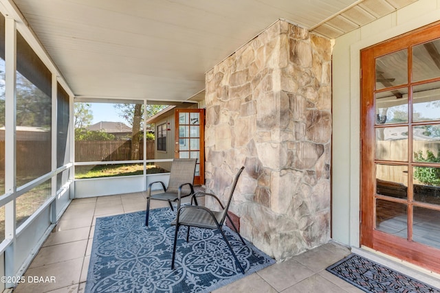 view of unfurnished sunroom