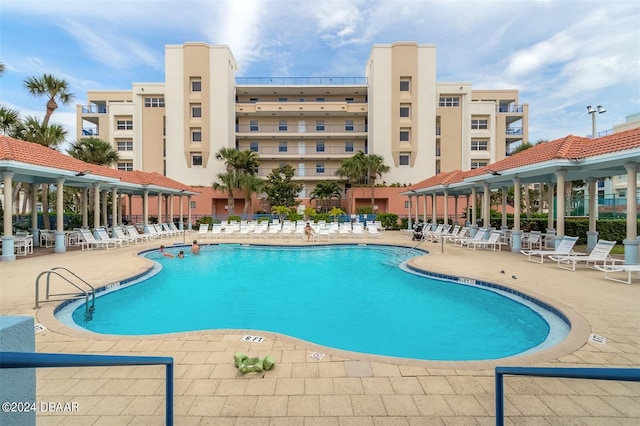 view of pool with a patio