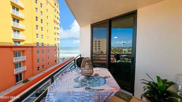 balcony with a water view