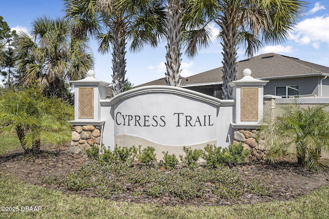 view of community sign