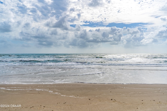 property view of water featuring a view of the beach