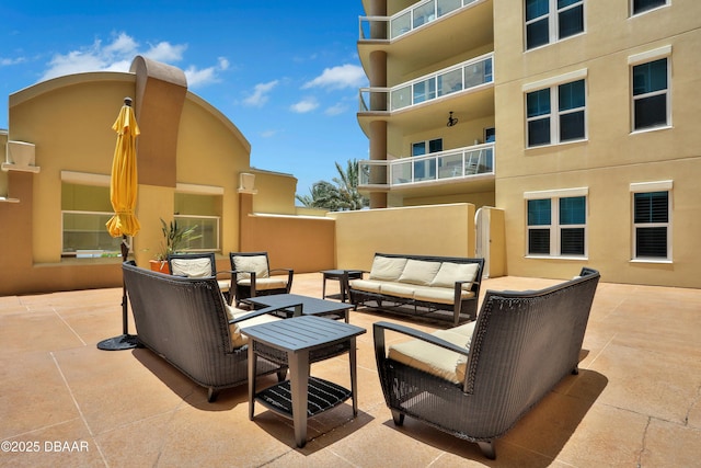 view of patio with an outdoor hangout area