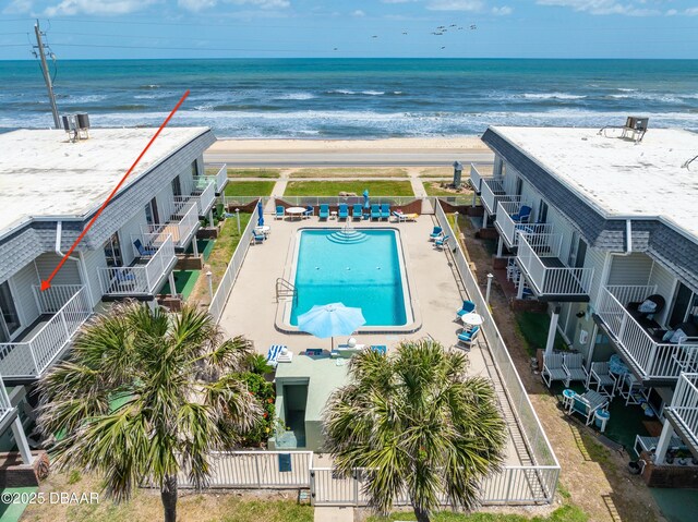 2820 Ocean Shore Blvd Unit 28, Ormond Beach, FL 32176 - aerial view of a pool area and unending shoreline