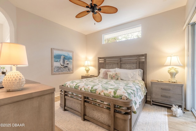 bedroom featuring light wood-type flooring