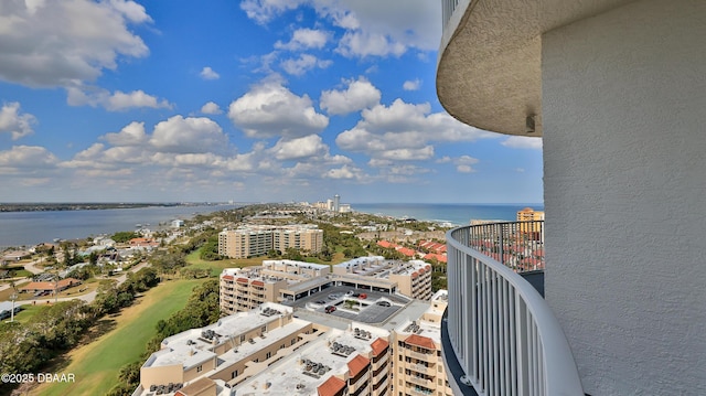 balcony with a water view