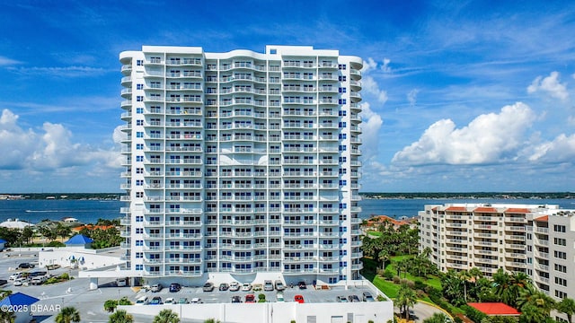 view of property with a water view