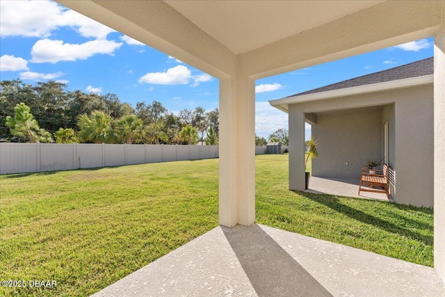 view of yard with a patio